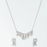 Pearly Whites Pendant Set Glittering With CZ Sparkles