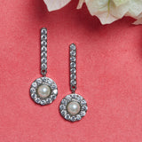 Pearly Whites CZ Embellished Drop Earrings