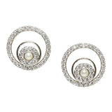 Designer Spiral Shaped Pearly Whites Earrings