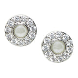 Pearly Whites Flower Stud Earrings