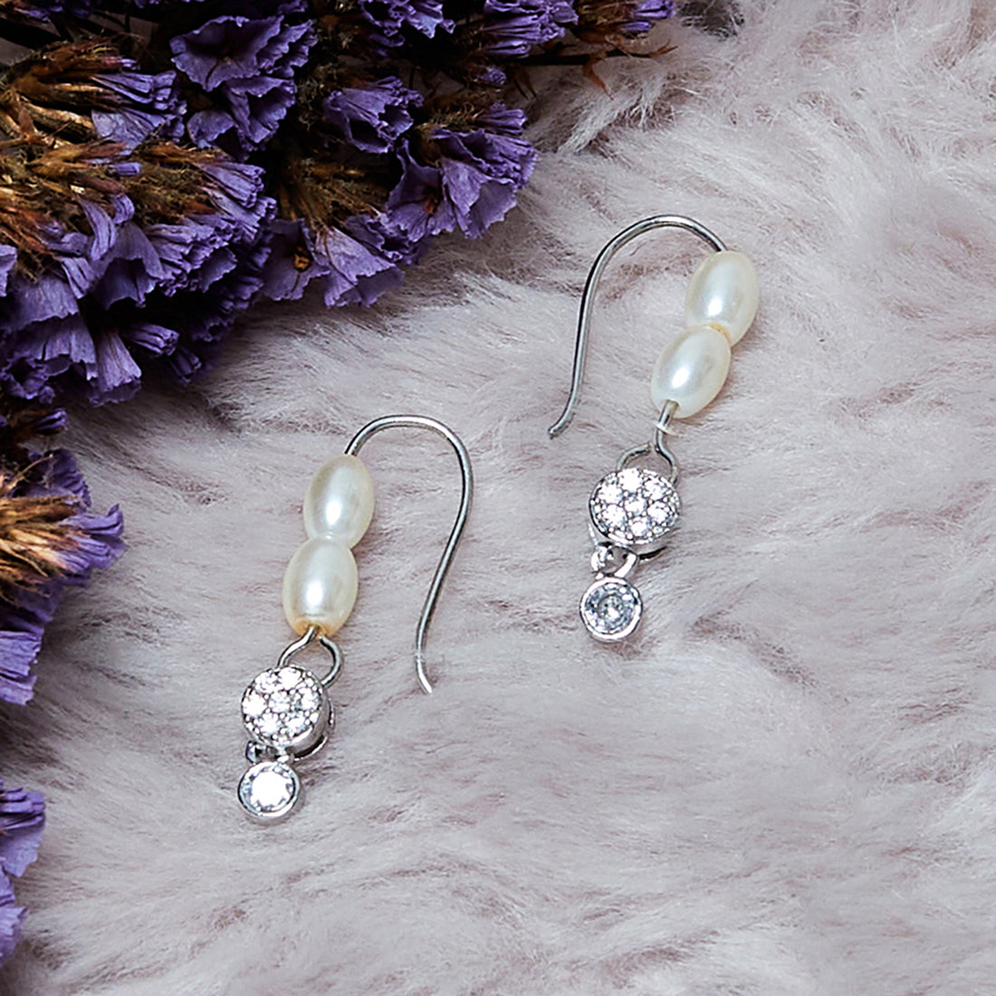 Pearly Whites Stylish Earrings