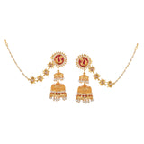 Apsara Enamelled Floral Chain Earrings