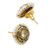 Apsara Collection Gold Finish Black Earrings