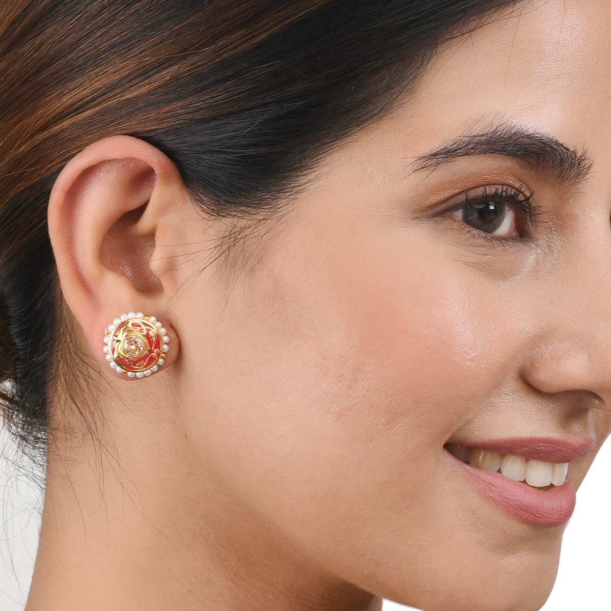 Apsara Ethnic Enamelled Stud Earrings