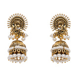 Apsara Faux Pearls Adorned Gold Plated Brass Jhumka Earrings