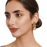 Apsara Faux Pearls Adorned Gold Plated Brass Jhumka Earrings