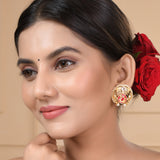 Brilliant Round-Defined Gold-Plated Oxidised Earring