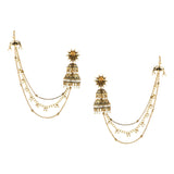 Apsara Ethnic Pearl Beads Chain Earrings