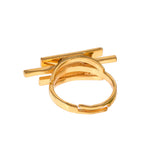 Benzene Gold Contemporary Enamelled Adjustable Ring
