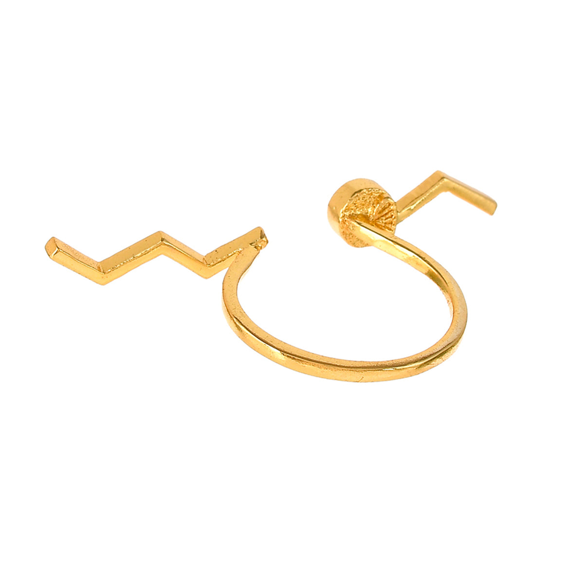 Benzene Gold Waves Enamelled Open Ring
