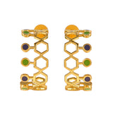 Benzene Gold Quirky Geometric Earrings