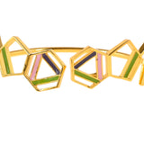 Benzene Gold Hexagons Pattern Bracelet