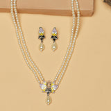 Festive Hues Filigree Faux Pearls Adorned Silver Oxidised Jewellery Set