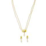 Faux White Pearls Gold Plated Necklace Set