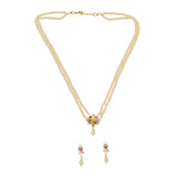 Festive Hues Gold Plated Filigree Faux Pearls Adorned Jewellery Set