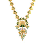 Festive Hues Peacock Gold-Based Oxidised Necklace Set