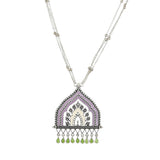 Silver Plated Enamelled Temple Inspired Jewellery Set