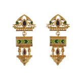 Festive Hues Temple Design Pearls Embellished Gold Toned Jewellery Set