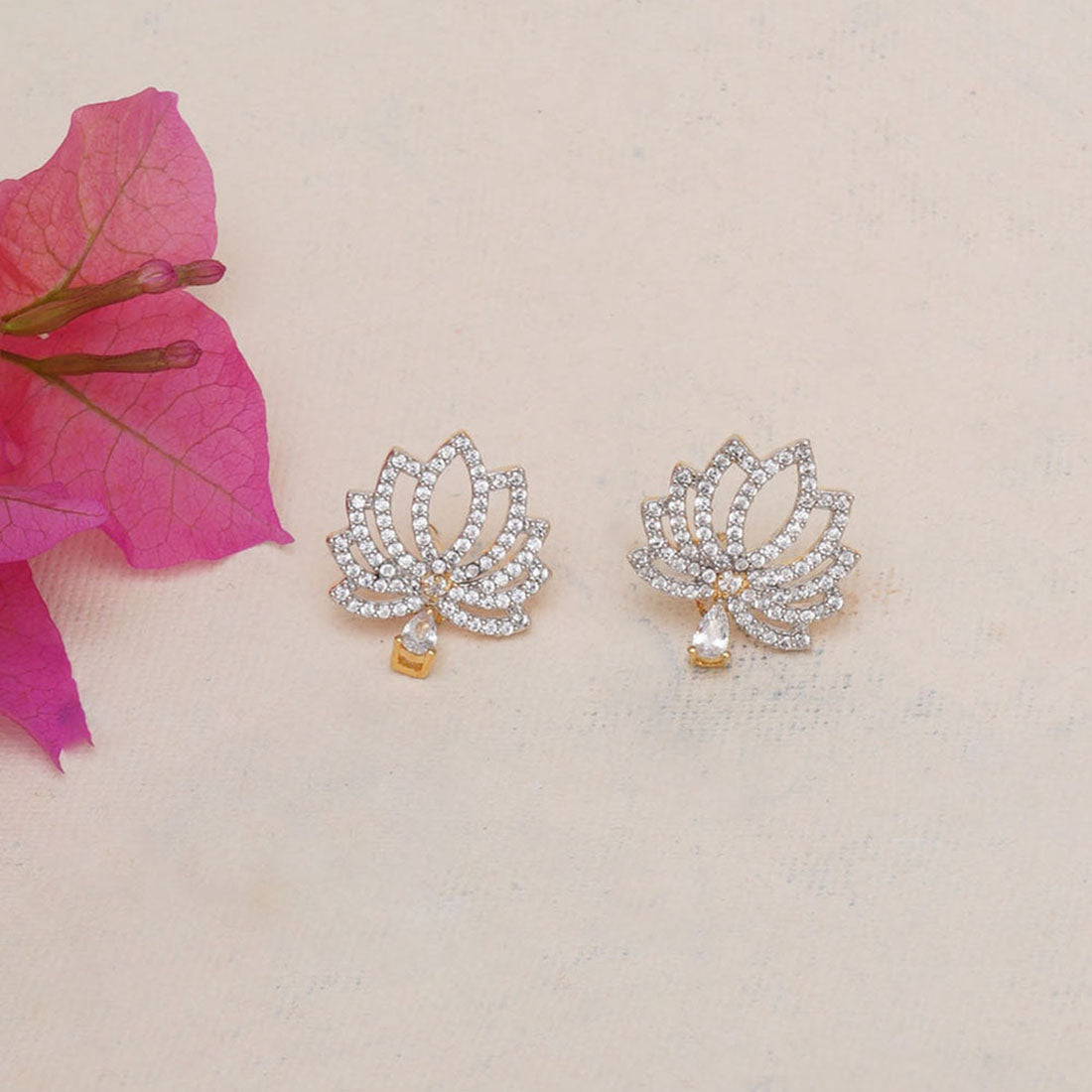 Elegant Traditional Meenakari Lotus Design Earrings for Women and Girls
