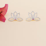 Sparkling Elegance Cluster Setting CZ Floral Earrings