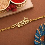 Super Star Gold Tone Bracelet Style Rakhi