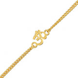 Auspicious Gold Tone Brass Om Bracelet Style Rakhi