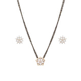 Sparkling Mangalsutra Necklace Set with Starry Floral Motifs