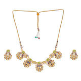 Festive Hues Enamelled Mirror Details Gold Plated Choker Jewellery Set