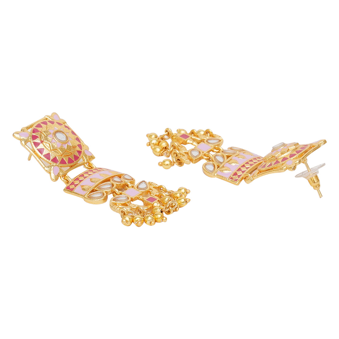 Festive Hues Mandala Faux Pearls Embellished Brass Gold Plated Jewellery Set