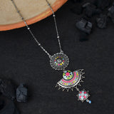 Folklore Layered Drop Enamelled Necklace