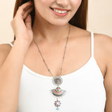 Folklore Layered Drop Enamelled Necklace