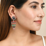 Folklore Enamelled Layered Drop Earrings