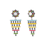 Folklore Colourful Layered Enamelled Earrings