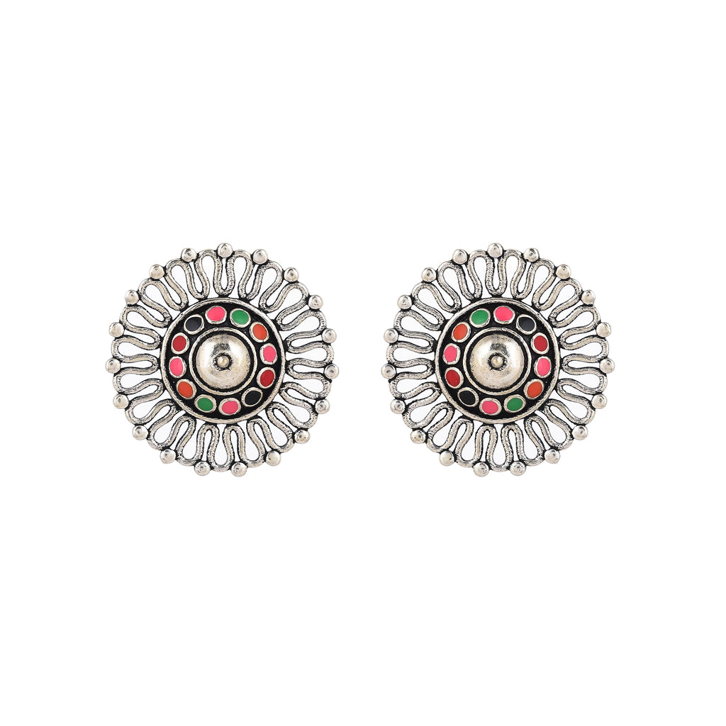FIERCE FOLKLORE STUD EARRINGS SILVER