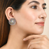 Folklore Enamelled Round Stud Earrings