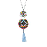 Folklore Tassel Drop Enamelled Necklace