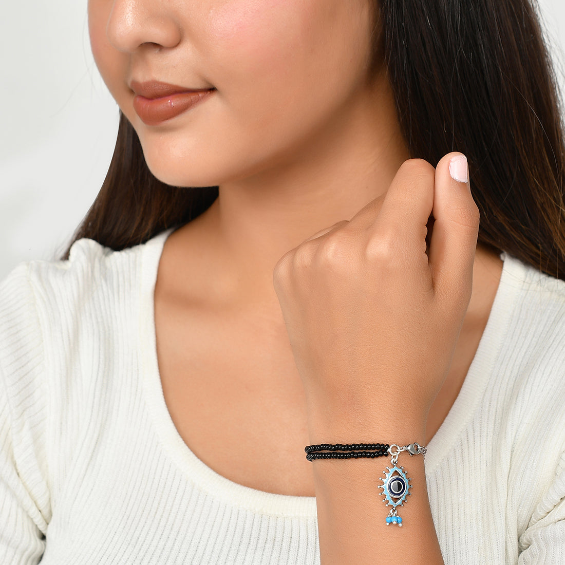 Blue Lava Beads Bracelet for Women