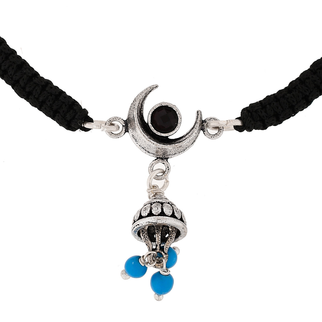 Evil Eye Dome Shape Blue Bead Hanging Bracelet