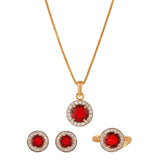 Sparkling Essentials Red Round Cut Cluster Setting CZ Box Set