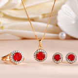 Sparkling Essentials Red Round Cut Cluster Setting CZ Box Set