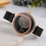 Voylla Black and Grey Dial Studded Watch