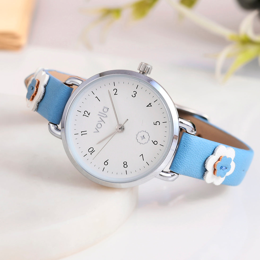 Voylla Blue and White Steel Watch
