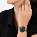 Voylla Studded Black Dial Watch