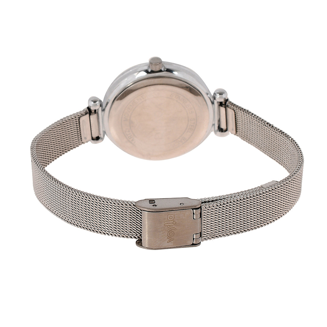 Voylla Studded Dial Silver Toned Watch
