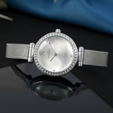 Voylla Studded Dial Silver Toned Watch