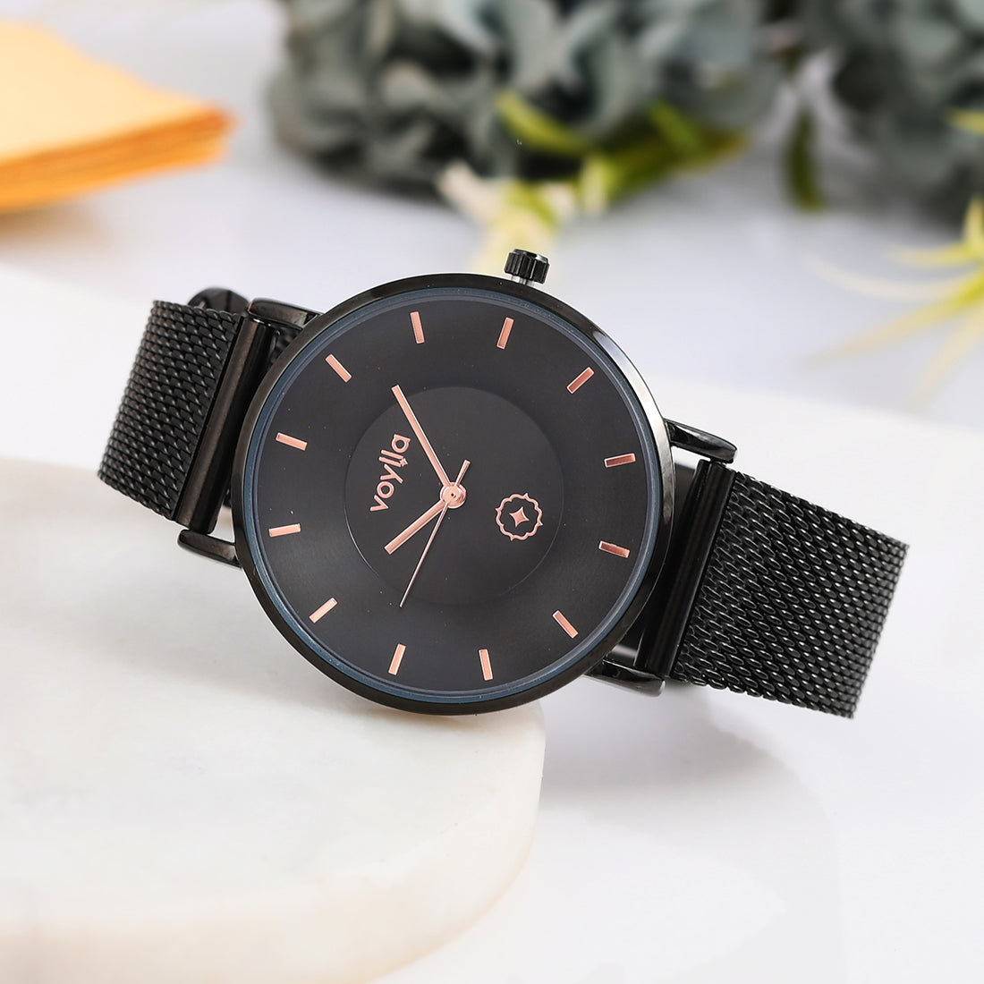 Voylla Black and Gold Fashion Watch