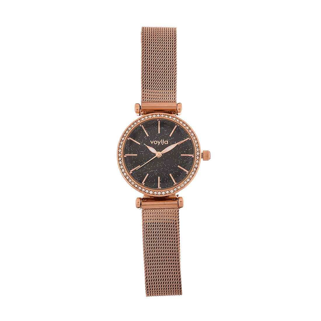 Voylla Rose Gold Plated Studded Watch