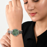 Voylla Silver Toned Green Dial Watch