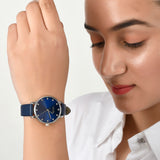 Voylla Studded Blue Dial Watch