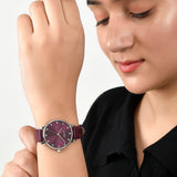 Voylla Studded Purple Dial Watch
